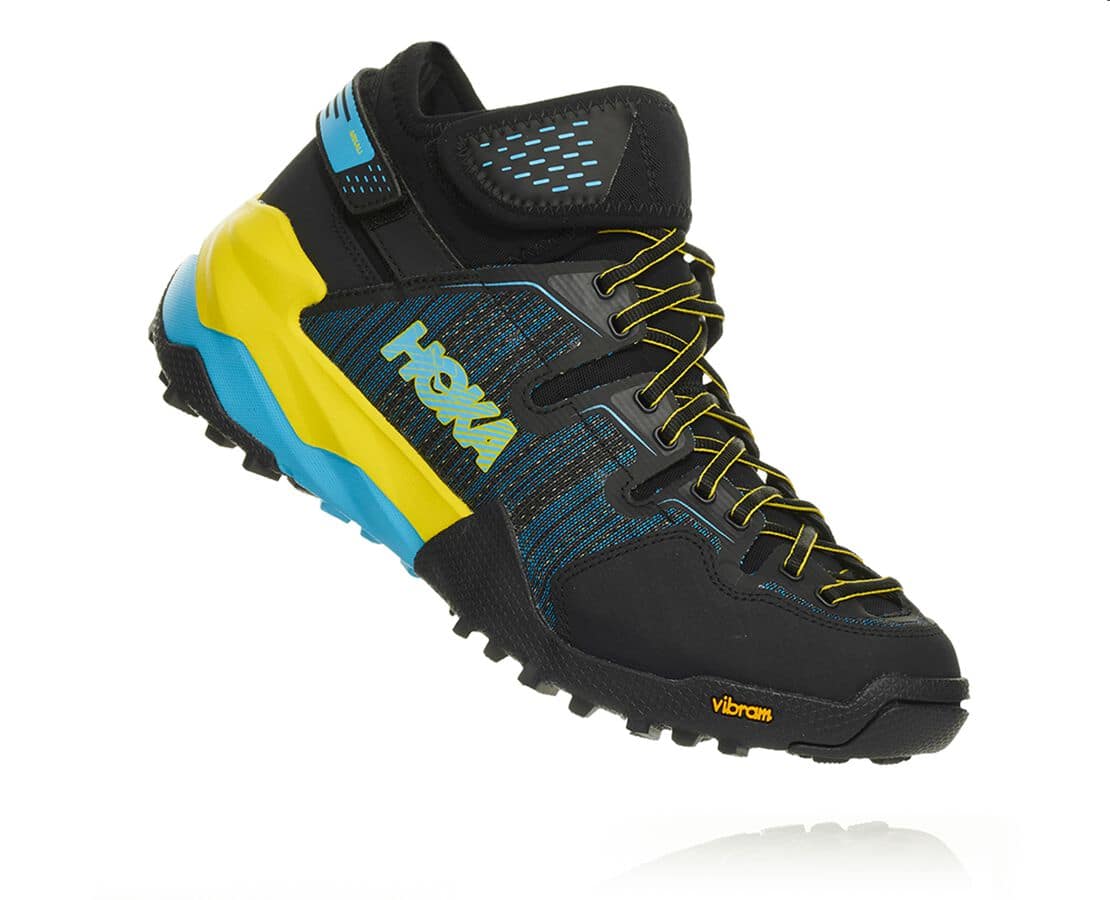 Hoka One One Arkali Philippines - Mens Trail Running Shoes - Black / Blue | KW7391526